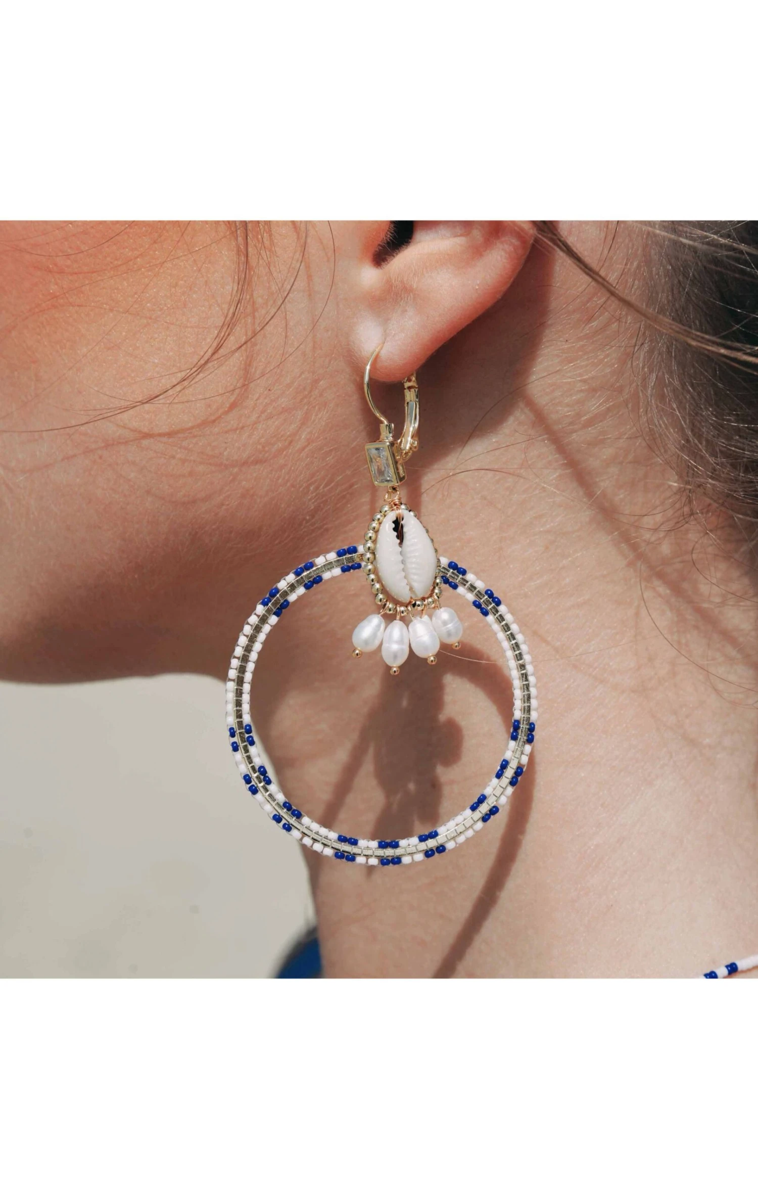 Boucles D'oreilles Recif Blanc 2 Boucles D'oreilles Recif Blanc – Image 2